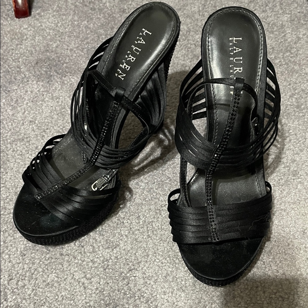 Lauren Ralph Lauren Black Strappy Heels